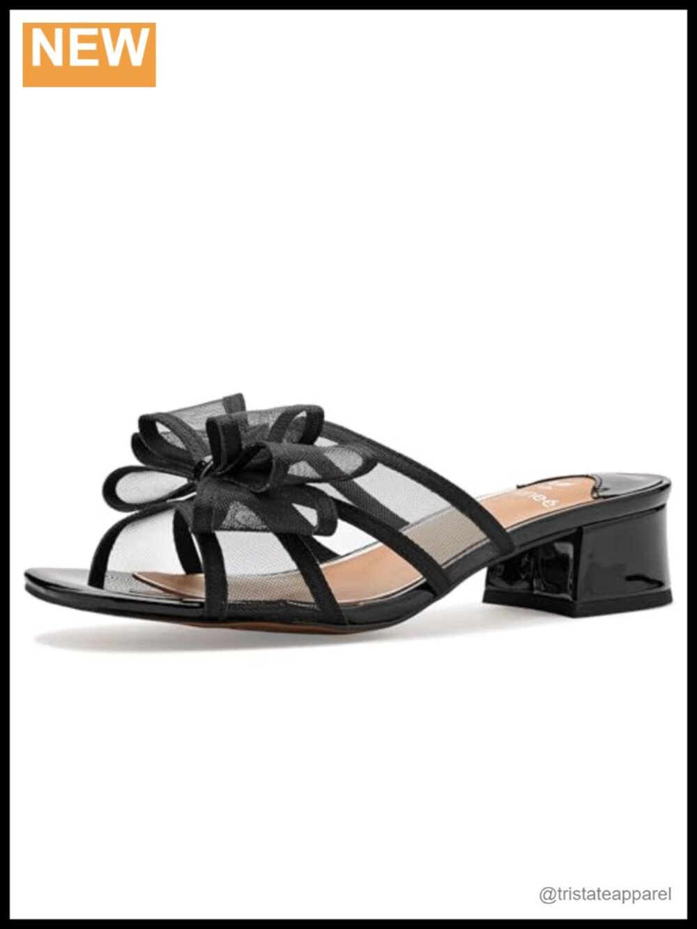 J. Renee Finola Slip-On Mesh Sandal with Bow and Block Heel